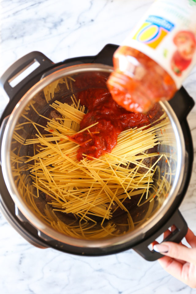Instant Pot Spaghetti and Meatballs Damn Delicious