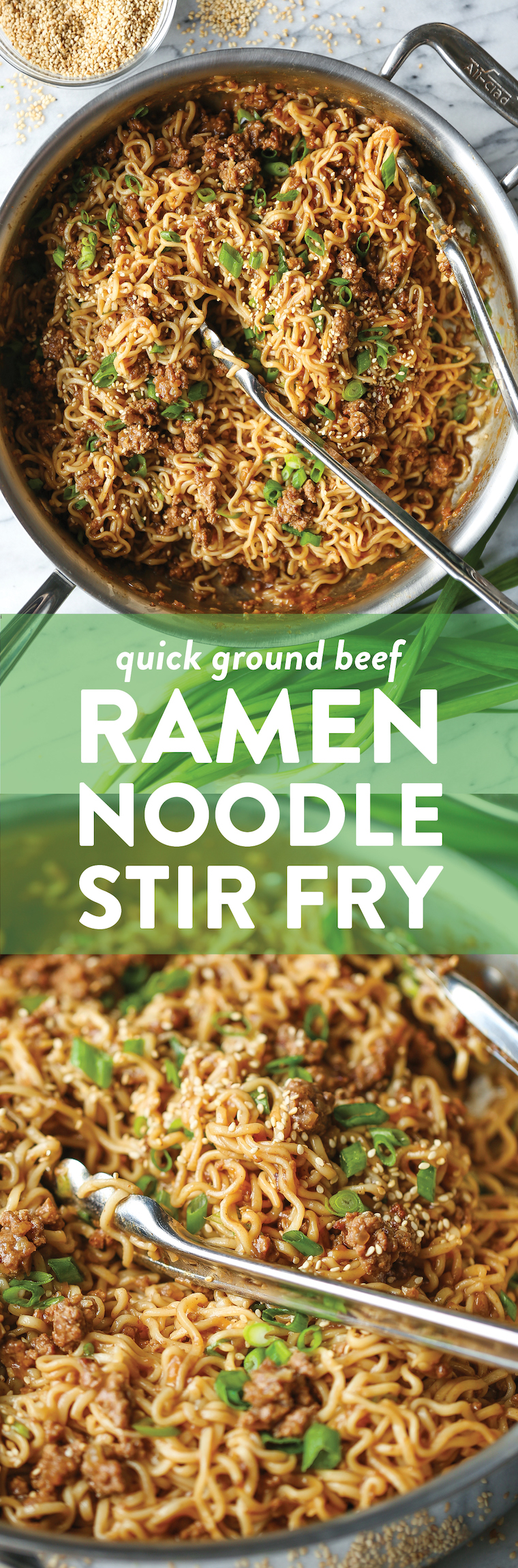 Quick Ramen Noodle Stir Fry - Fast, easy and budget-friendly using ramen noodles and ground beef for an amazing, saucy stir fry the whole family will love!