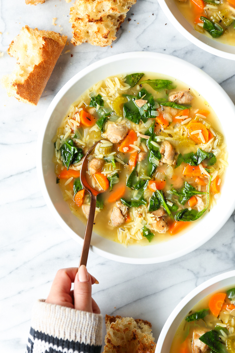 Slow Cooker Lemon Chicken Orzo Soup - The best kind of comfort food you can make right in your crockpot! Even the uncooked orzo cooks in the slow cooker!
