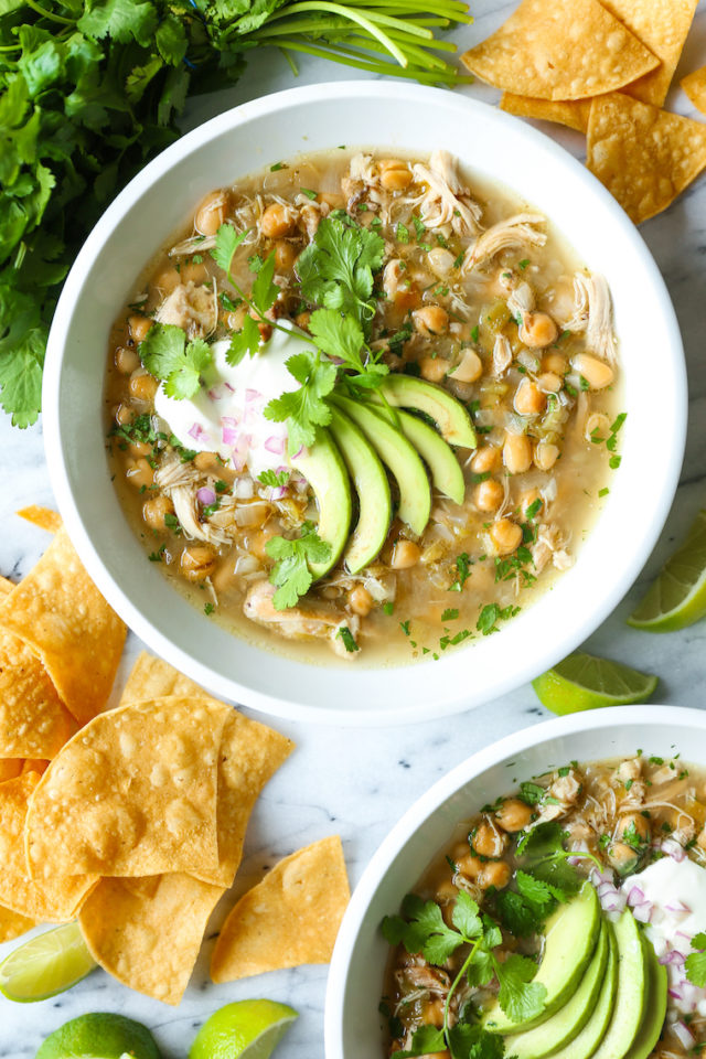 Slow Cooker White Chicken Chili - Damn Delicious