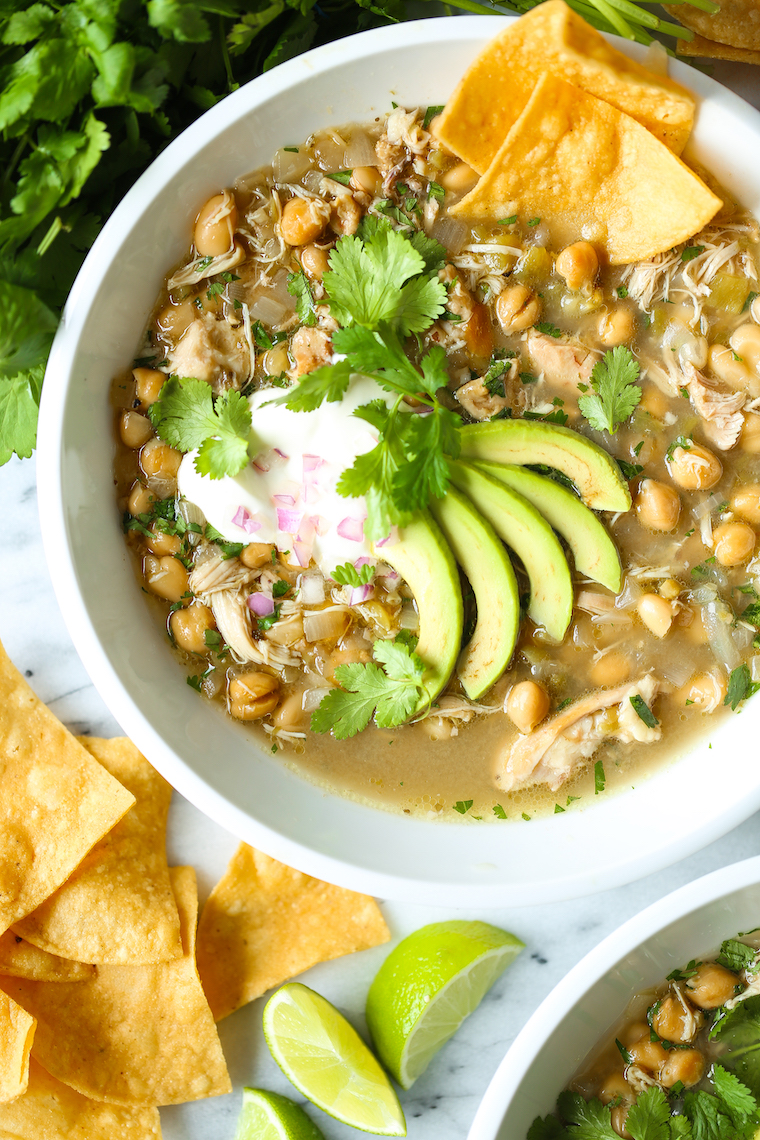 Slow Cooker White Chicken Chili - Damn Delicious