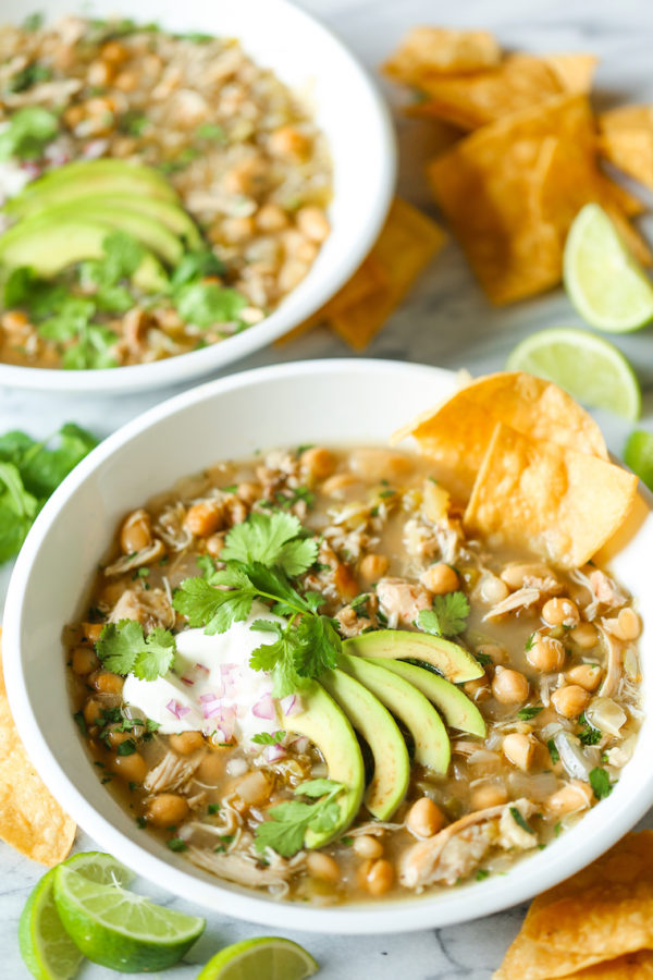 Slow Cooker White Chicken Chili - Damn Delicious