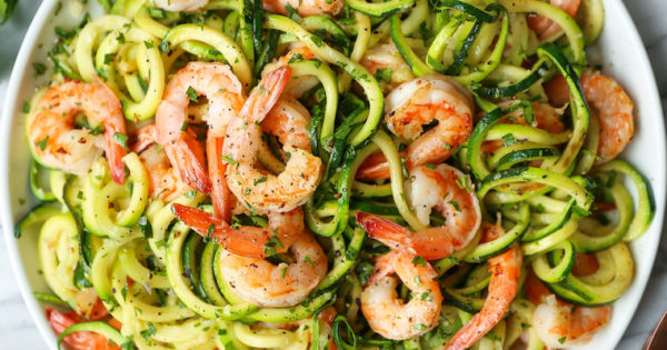 Garlic Butter Shrimp Zucchini Noodles Recipe Damn Delicious