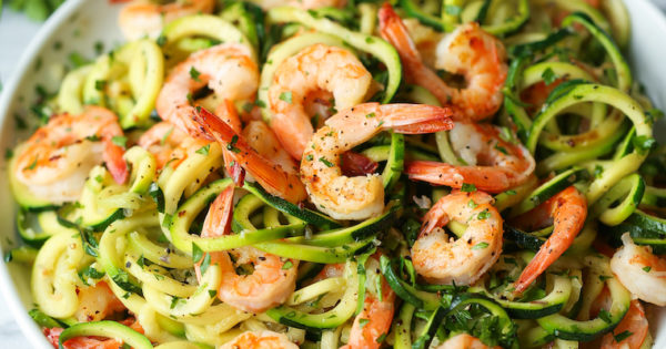 Garlic Butter Shrimp Zucchini Noodles Damn Delicious