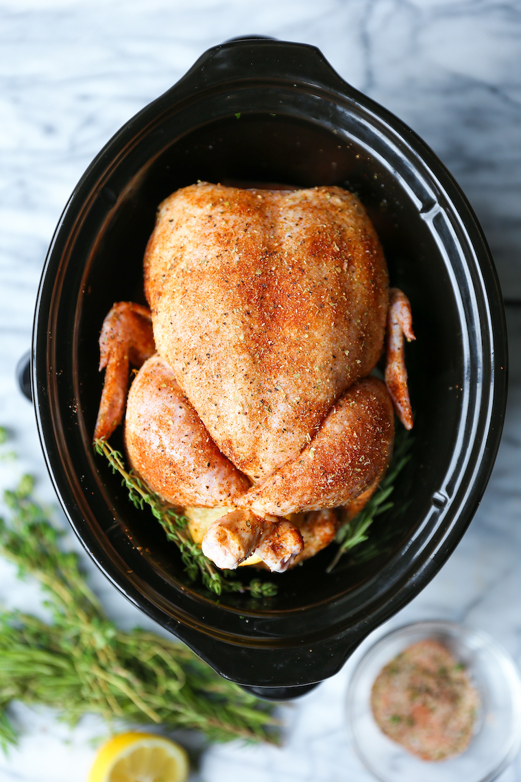 Slow Cooker Rotisserie Chicken - Damn Delicious