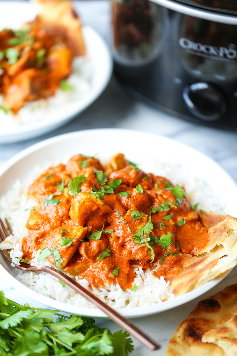 Slow Cooker Indian Butter Chicken - Simple prep with zero fuss! Restaurant-quality butter chicken made so easily in the crockpot. Serve with rice and naan.