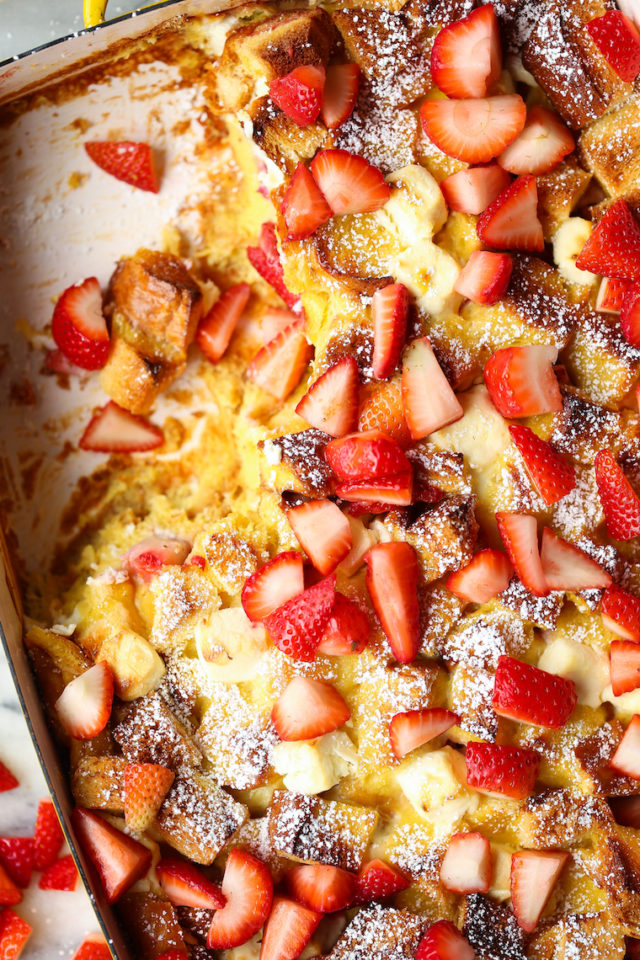 Baked Strawberries and Cream French Toast - Damn Delicious