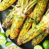 Grilled Corn with Cilantro Lime Butter