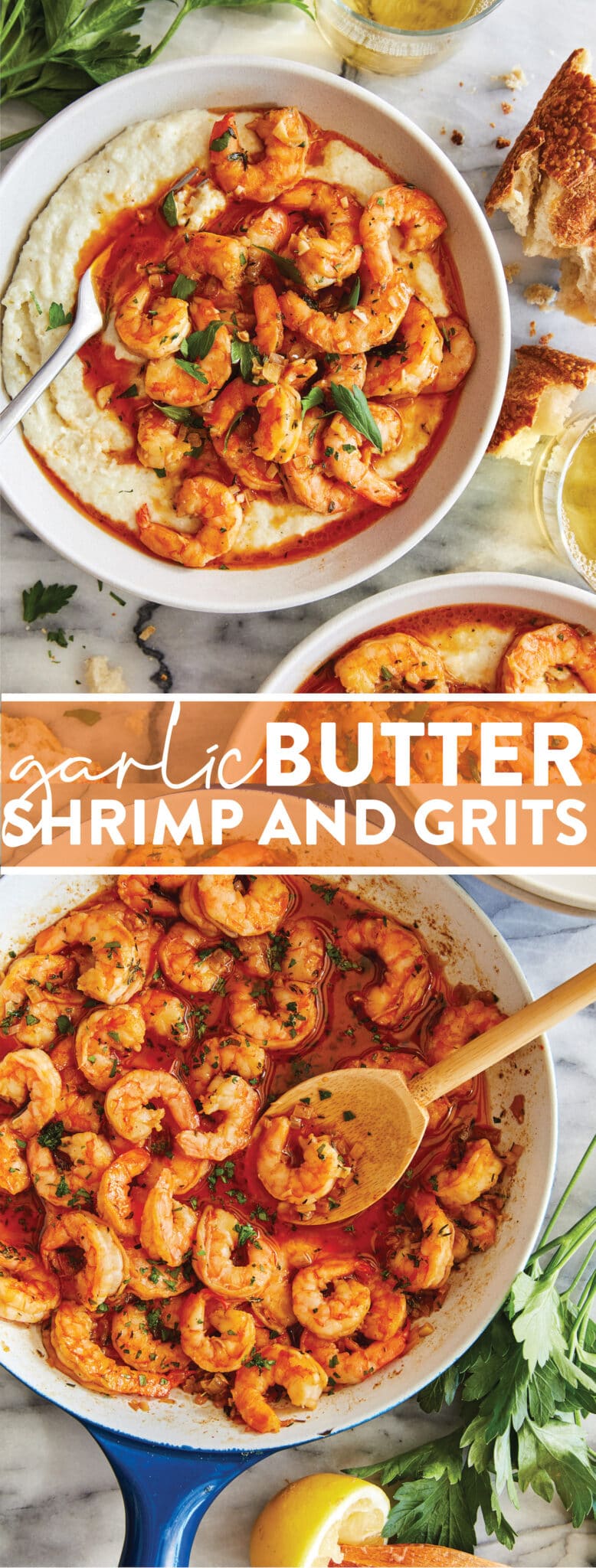 Garlic Butter Shrimp and Grits Damn Delicious