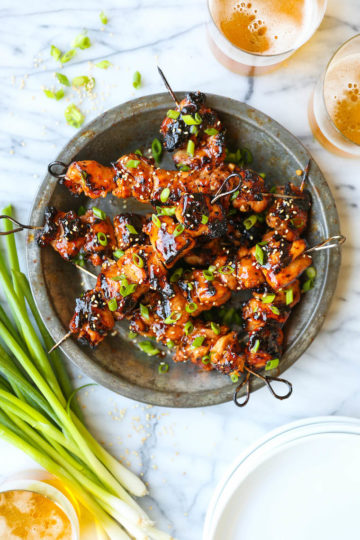 Honey Garlic Asian Chicken Kabobs - Damn Delicious