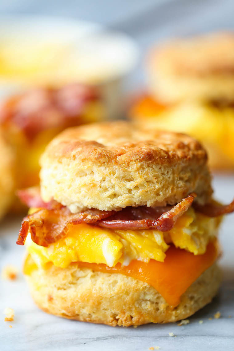 Make Ahead Breakfast Biscuit Sandwiches - Damn Delicious