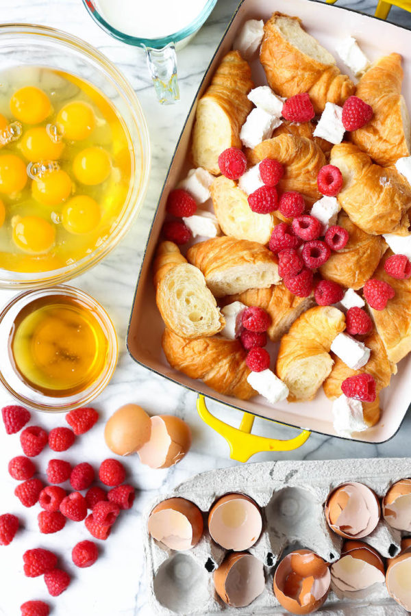 Raspberry Croissant French Toast Bake Damn Delicious