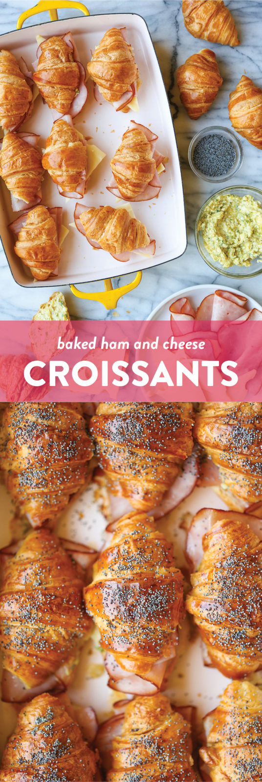 Baked Ham and Cheese Croissants Damn Delicious