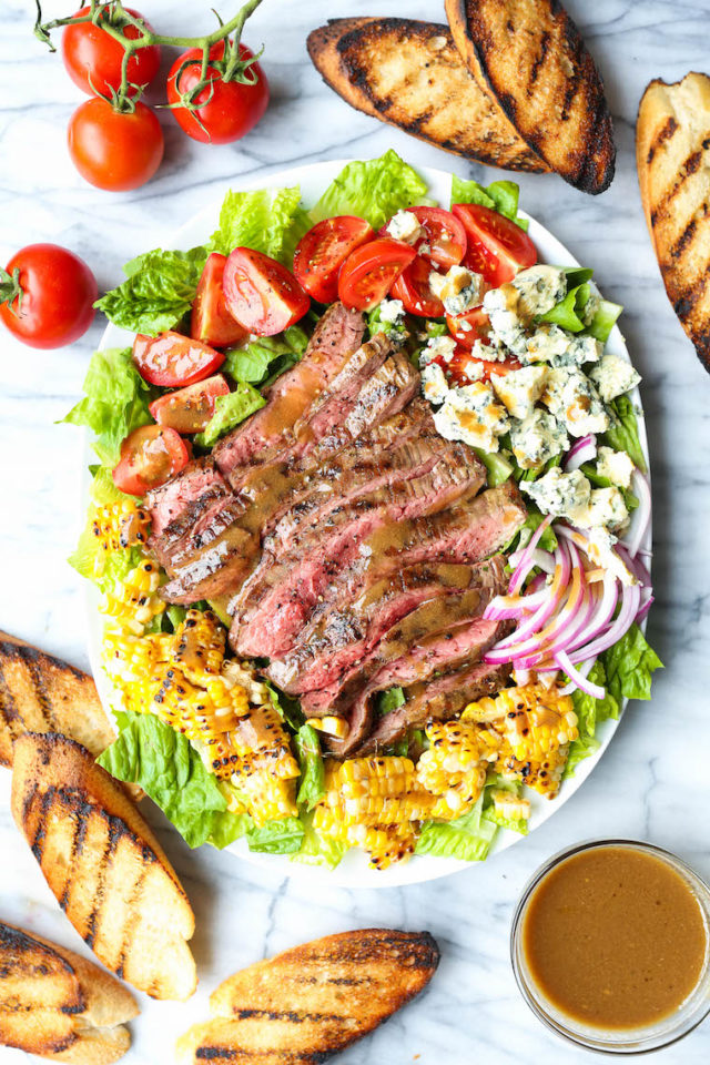 Grilled Steak Salad with Balsamic Vinaigrette - Damn Delicious