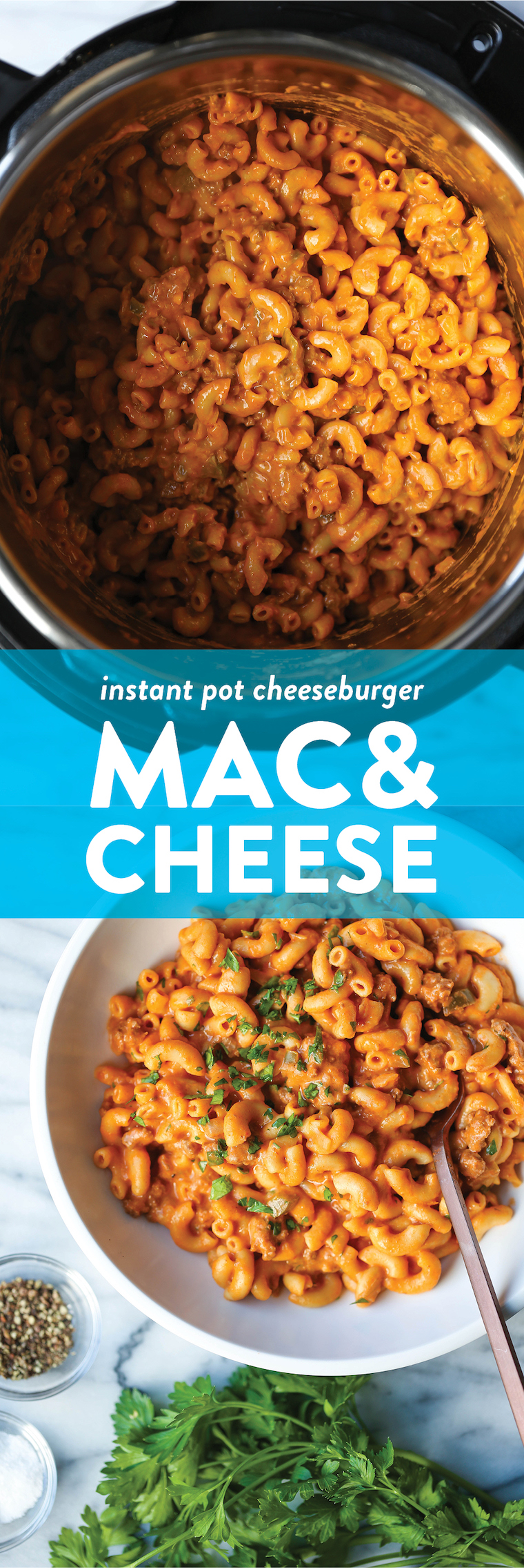 Instant Pot Cheeseburger Mac and Cheese - Macaroni cheeseburger?  YES, PLEASE!  Hamburger meat, pasta and an epic cheese sauce.  All made in ONE POT.  Too easy!