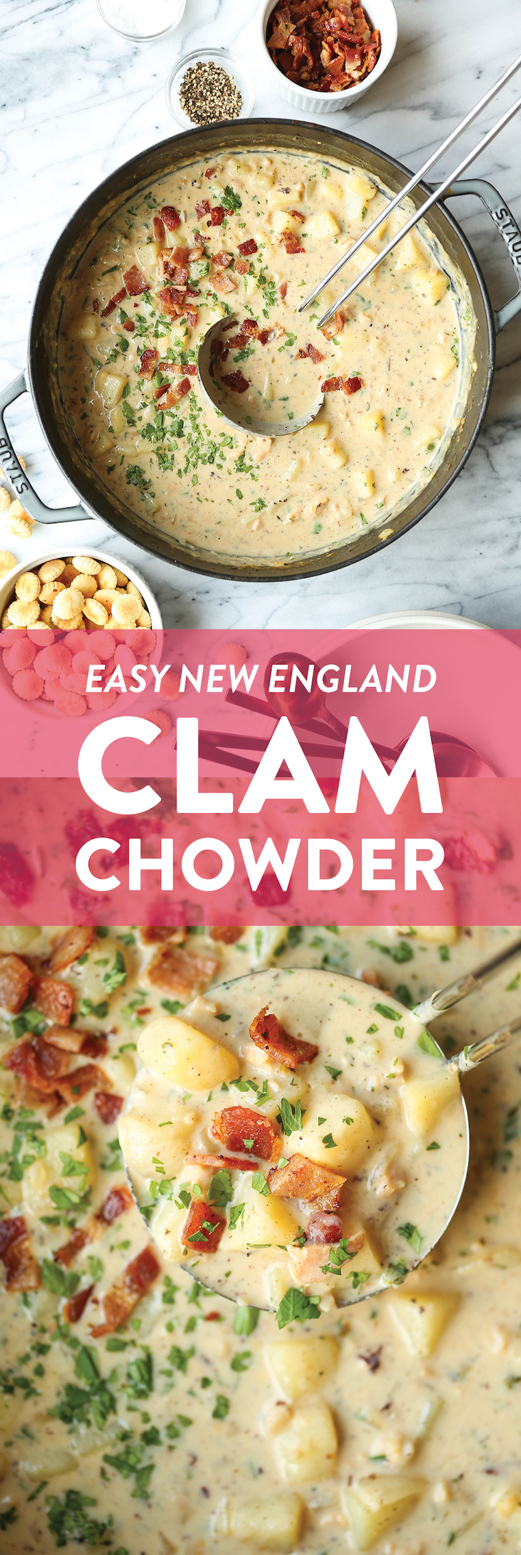 Easy Clam Chowder - Clam chowder is easier to make than you think - and the homemade version is unbelievably creamy, flavorful and chockfull of clams!