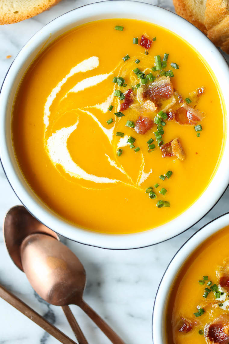 Instant Pot Butternut Squash Soup - Now you can make butternut squash soup in just half the time in the IP! Quick, easy, and velvety smooth.