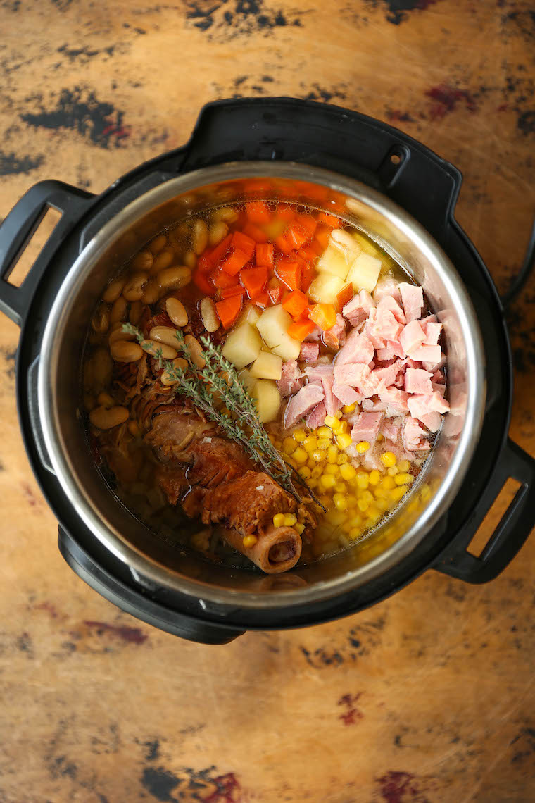 Instant Pot Leftover Hambone Soup - The best way to use up leftover ham! With the most flavorful broth, this hearty, cozy hambone soup recipe is so simple yet SO GOOD.