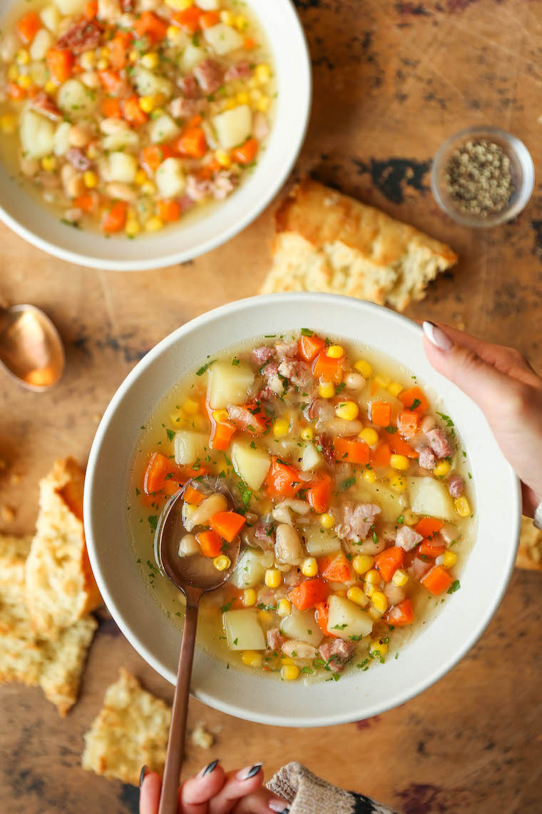 Instant Pot Leftover Hambone Soup - The best way to use up leftover ham! With the most flavorful broth, this hearty, cozy hambone soup recipe is so simple yet SO GOOD.