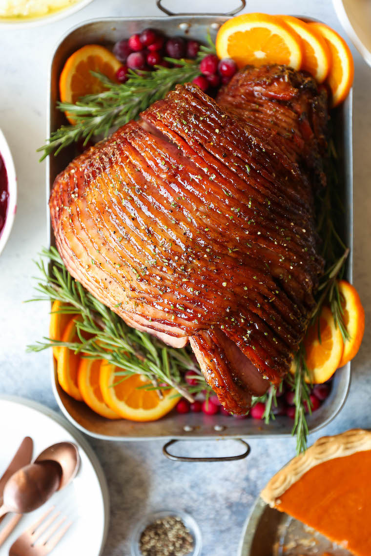 Maple Glazed Ham - Made with the most incredible maple, brown sugar glaze. With just a few ingredients, this will be a hit with everyone!