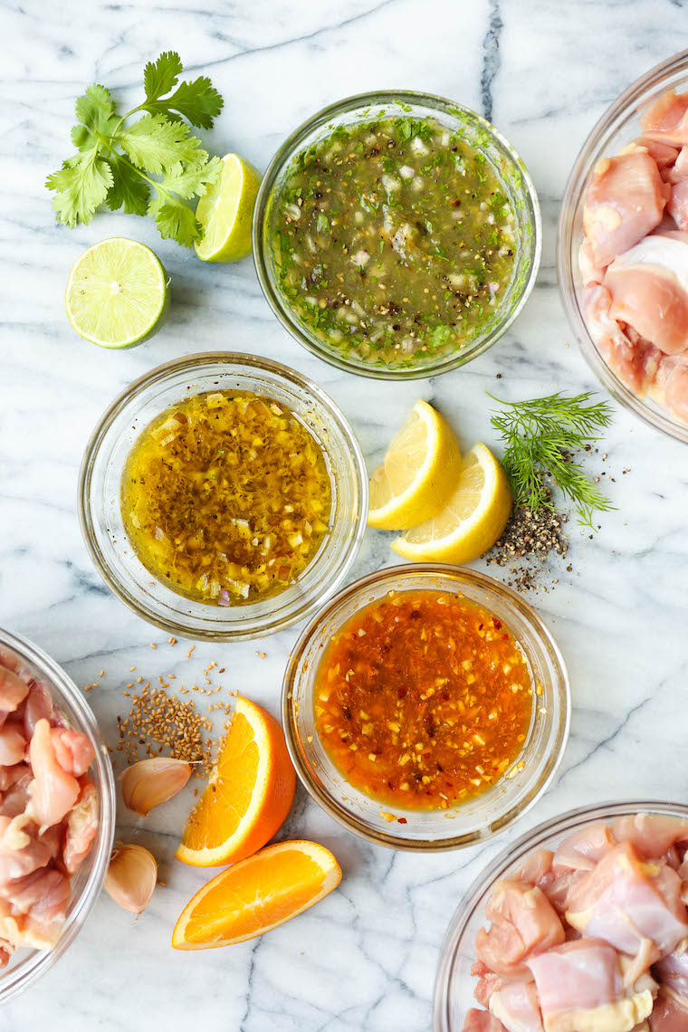 Meal Prep Chicken - 3 Ways - How to meal prep chicken for the entire week! Salsa verde, lemon pepper + orange chicken marinades included. SO GOOD, SO EASY!