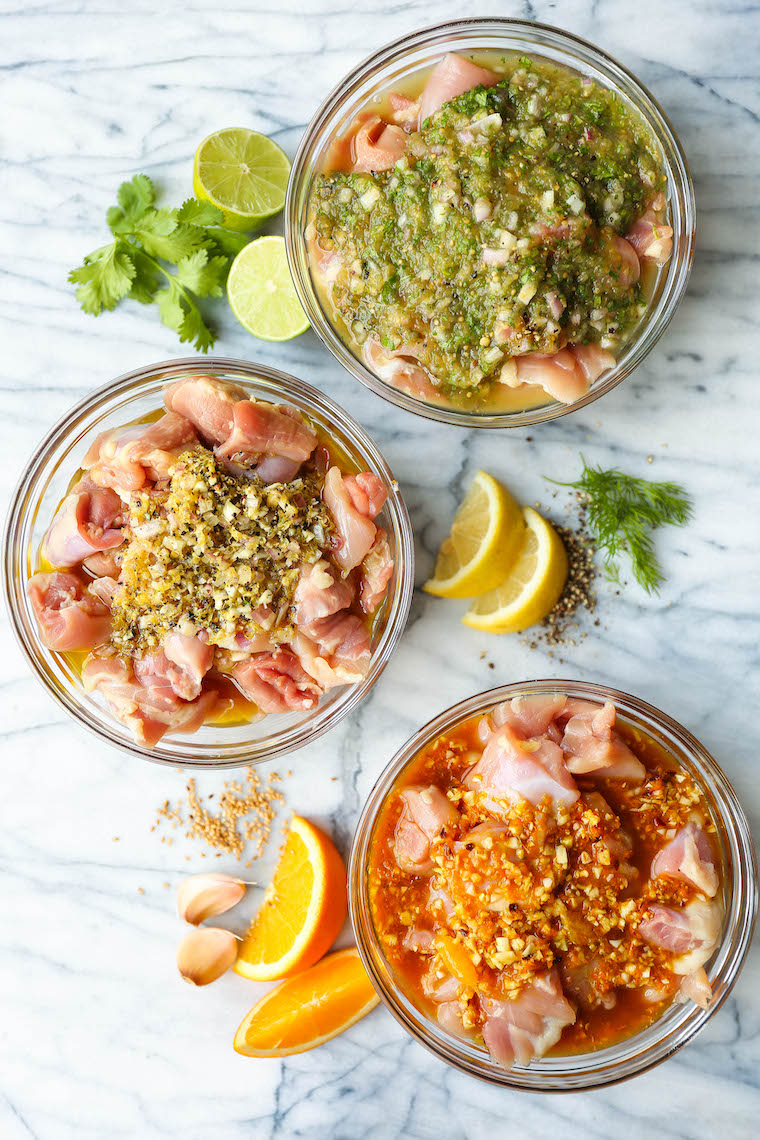 Meal Prep Chicken - 3 Ways - How to meal prep chicken for the entire week! Salsa verde, lemon pepper + orange chicken marinades included. SO GOOD, SO EASY!