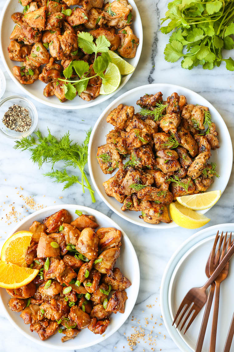 Meal Prep Chicken - 3 Ways - How to meal prep chicken for the entire week! Salsa verde, lemon pepper + orange chicken marinades included. SO GOOD, SO EASY!