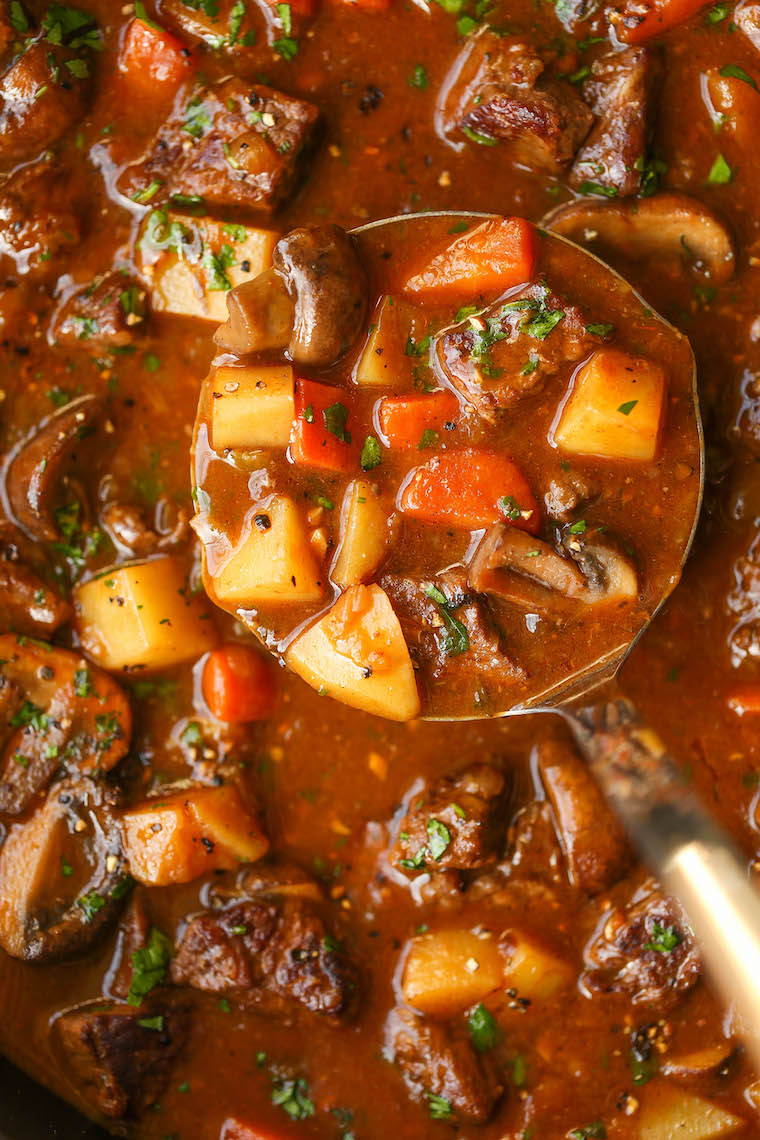 Best Ever Beef Stew - A cozy, classic beef stew with tender beef, carrots, mushrooms + potatoes. Everyone will love this, especially on those chilly nights!