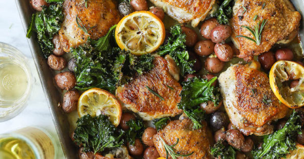 Sheet Pan Lemon Rosemary Chicken Damn Delicious