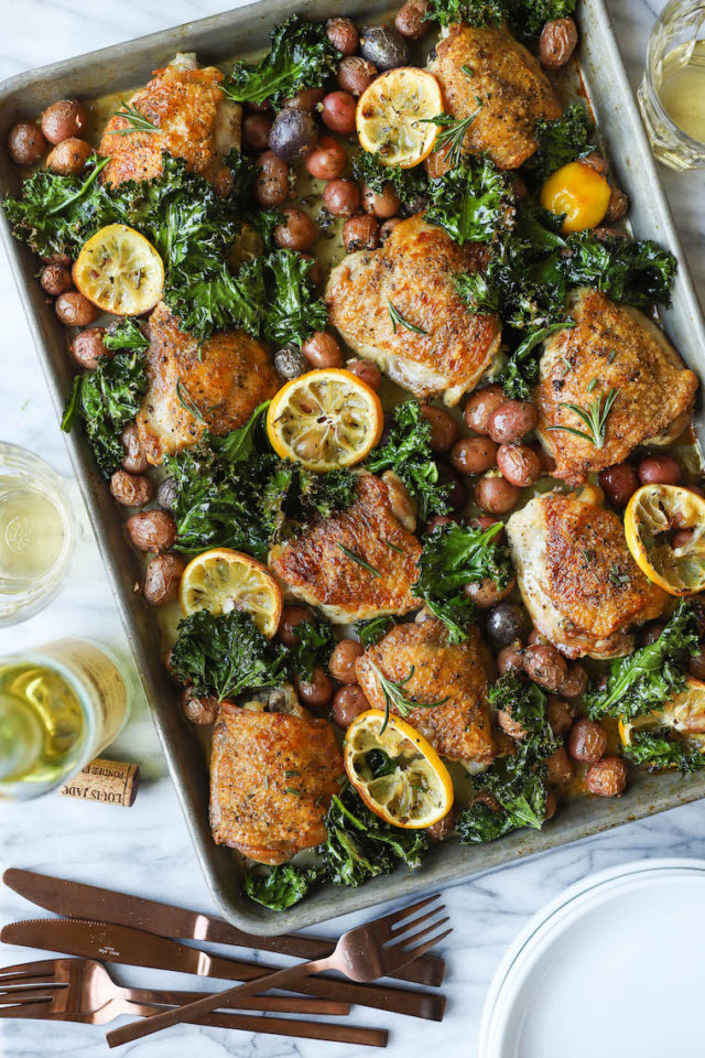 Sheet Pan Lemon Rosemary Chicken - Damn Delicious