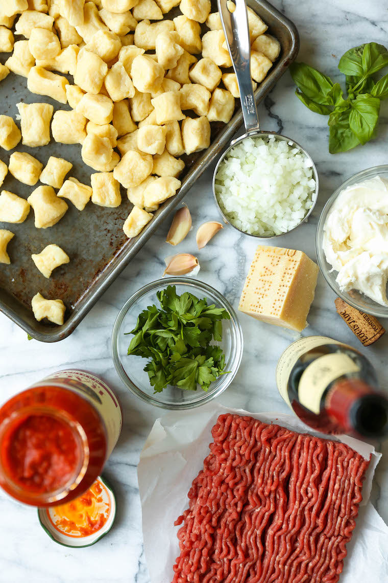 Weeknight Baked Gnocchi - Super simple, quick and easy with a very short ingredient list! SO GOOD, so comforting, and a sure hit with the entire family!