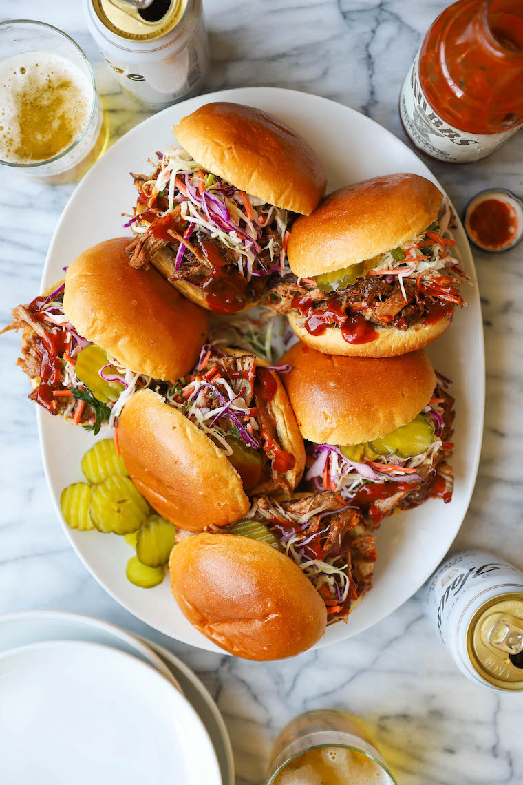 Instant Pot BBQ Pulled Pork - The easiest + BEST pulled pork ever! Serve with your favorite BBQ sauce. So smoky, so flavorful, so juicy, and SO SO GOOD.