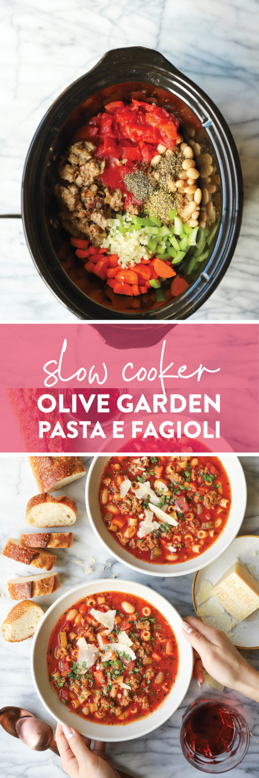 Slow Cooker Olive Garden Pasta e Fagioli Damn Delicious