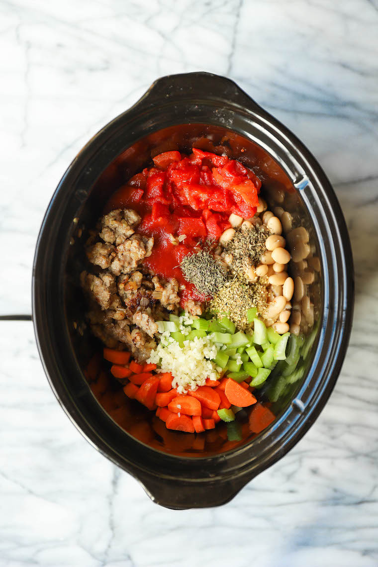 Slow Cooker Olive Garden Pasta E Fagioli Damn Delicious