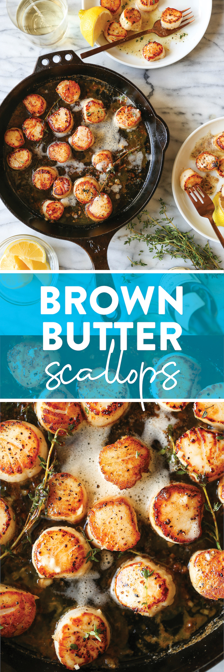 Brown Butter Scallops - Cook the most perfect scallops every. single. time. So fast and easy to make (just 5 ingredients) yet so so fancy!
