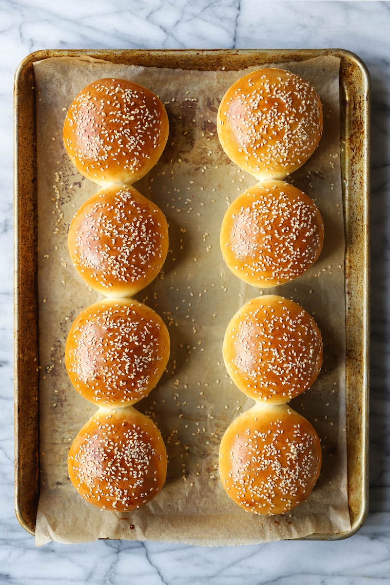 Homemade Hamburger Buns - THE BEST buns ever! So soft, pillowy and airy, perfect for any sandwich. You'll never want store-bought ever again!