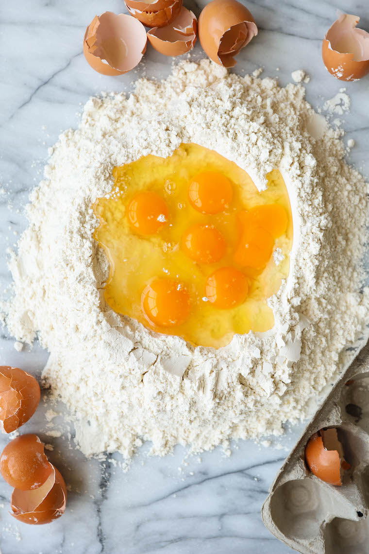 Homemade Pasta - Homemade fresh pasta dough! All you need is 4 ingredients and it's incredibly easy (and so versatile). Perfect for any shape!