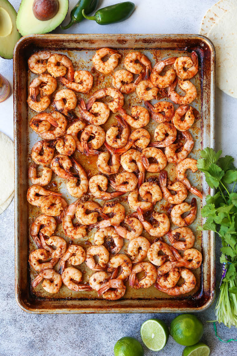 Sheet Pan Shrimp Fajitas - Damn Delicious