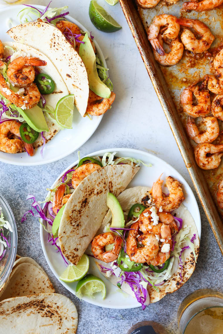 Sheet Pan Shrimp Fajitas - Damn Delicious