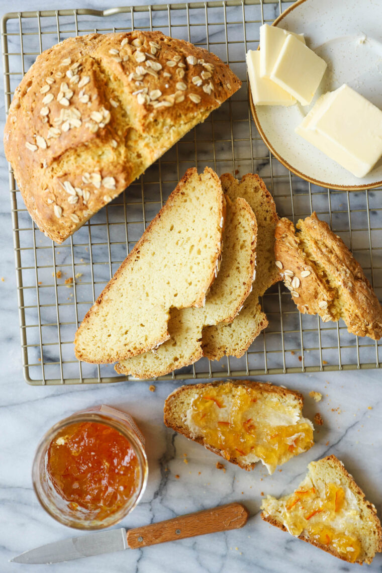 No Yeast Bread - Yes, you can make beautiful homemade rustic bread WITHOUT the yeast, proof, or rise. Made so quickly + easily. AND SO GOOD.