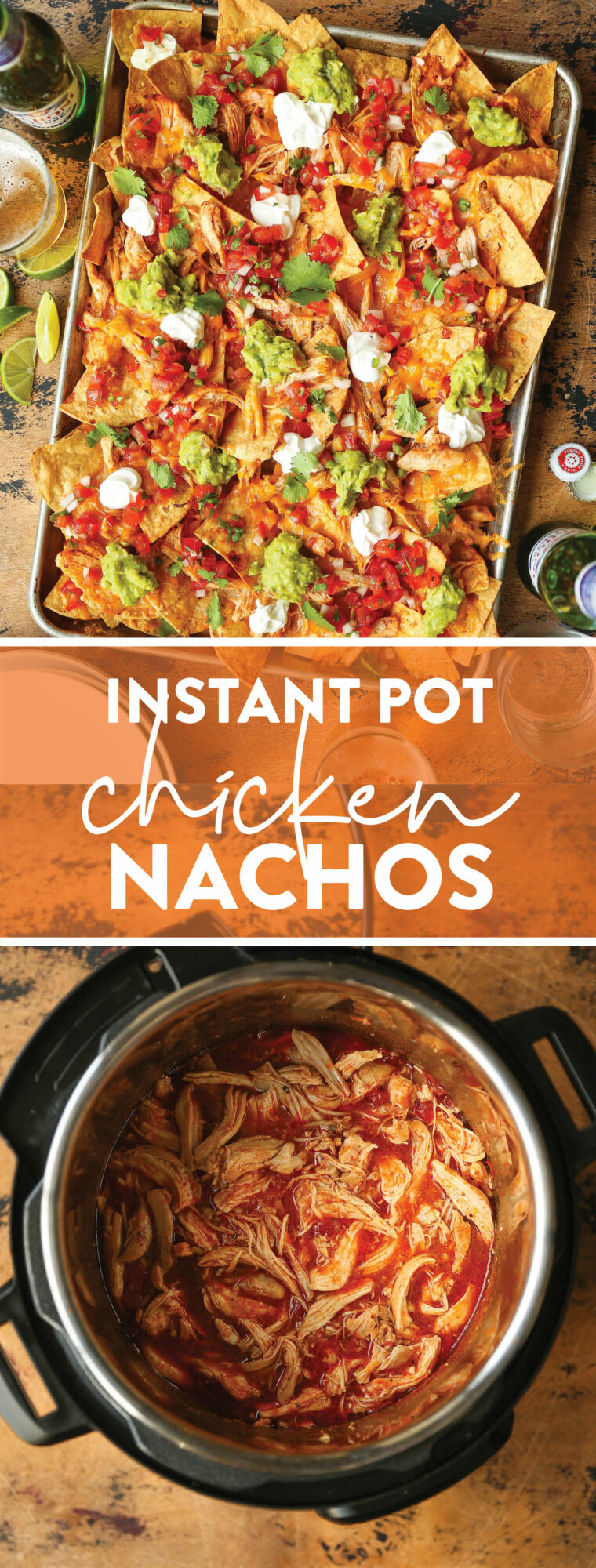 Instant Pot Chicken Nachos - Need to whip up the BEST EVER nachos for a crowd with minimal effort? THIS IS IT! Fully loaded and so so good.