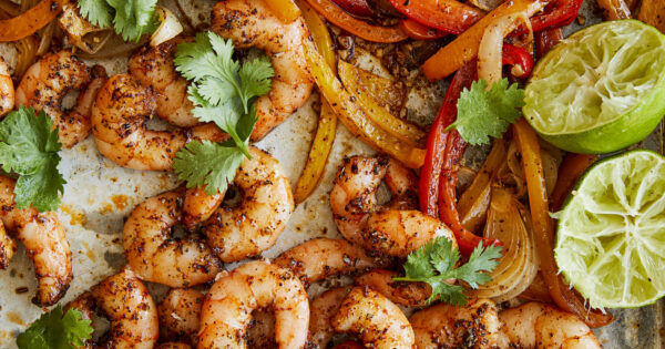Sheet Pan Shrimp Fajitas - Damn Delicious