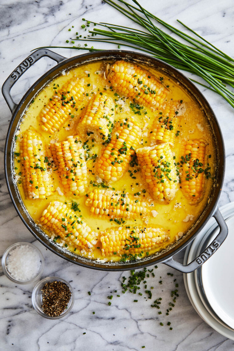 Boiled Corn on the Cob - Milk boiled corn! Truly THE ONLY way to cook corn on the cob (in an epic butter bath of course)! So buttery so sweet!