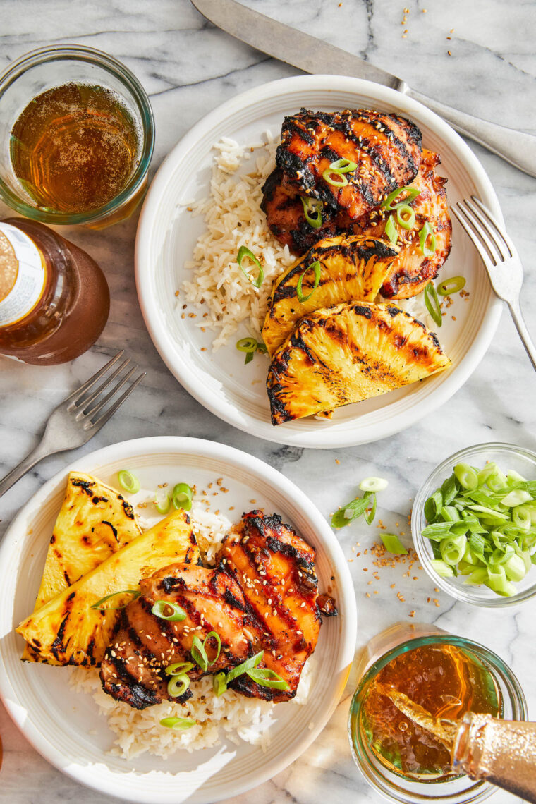 Pineapple chicken thighs - so sticky, so juicy, so soft!  And the leftovers produce amazing rice fried chicken and pineapple chicken.  So smelly good!