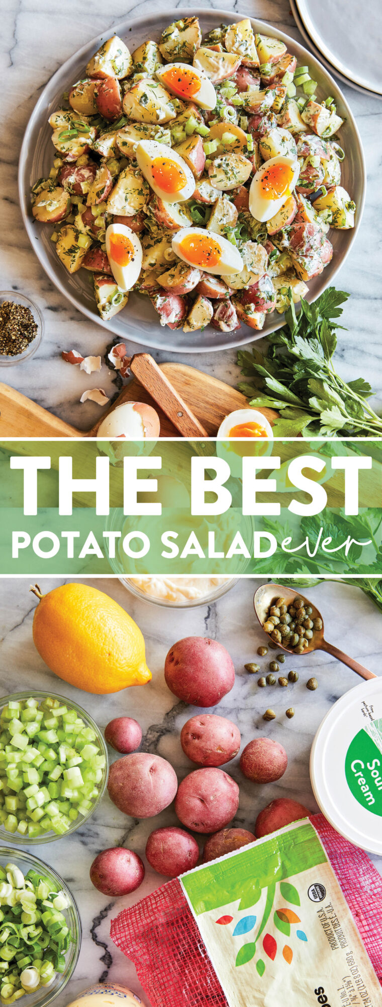 La migliore insalata di patate di sempre - Senza dubbio l'insalata di patate migliore e più cremosa MAI!  E puoi anche farlo in anticipo!  Così facile, così buono.