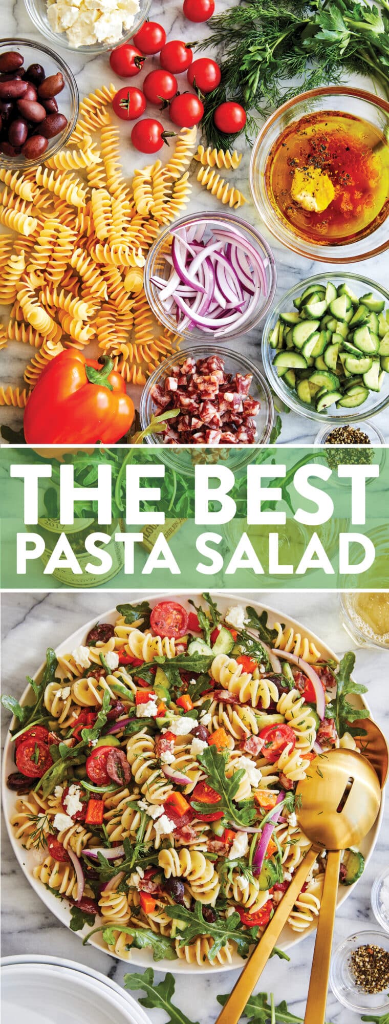 The Best Pasta Salad - The Only Recipe You Need Here!  So fresh, so zesty and sure to be a hit with EVERYONE at dinner, potlucks and picnics!