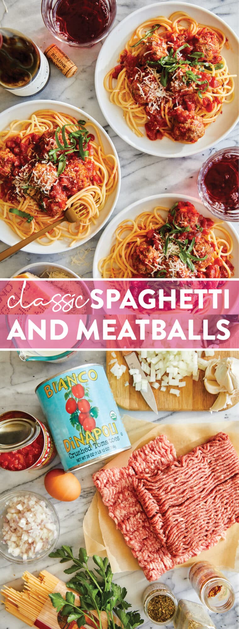 Classic Spaghetti and Meatballs - Classic, simple, no fuss dinner here with the most tender and juicy homemade meatballs and spaghetti sauce!