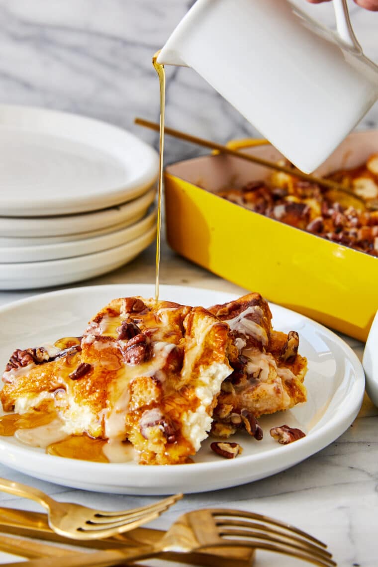 Overnight Pumpkin French Toast Casserole - Prep the night before and serve for breakfast/brunch! So easy, so creamy, and so good for a crowd!