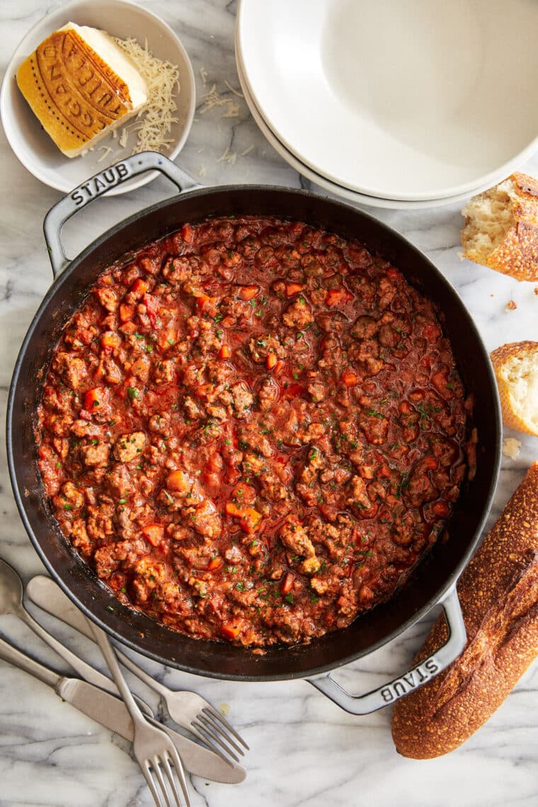 The Best Homemade Bolognese - THE VERY best (freezer-friendly) bolognese sauce! So rich, so hearty, so perfect. Serve over pasta or gnocchi!