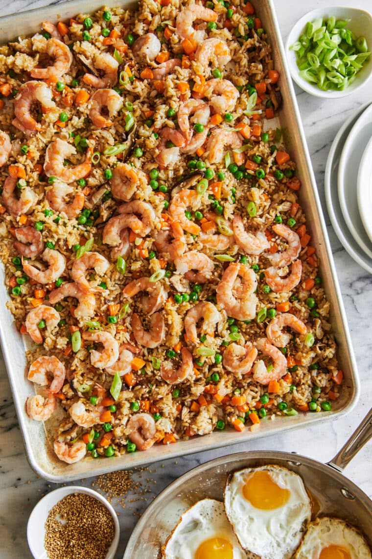 Easy Sheet Pan Fried Rice (Ready in 30 Minutes!) - Kirbie's Cravings